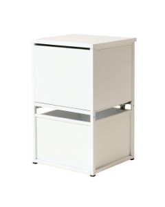 Heath Canyon Freestanding Pull-Out Hamper Cabinet - White (synthetic illustration; no displayed measurements)