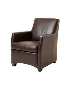 Neymar Upholstered Side Chair In Dark Brown