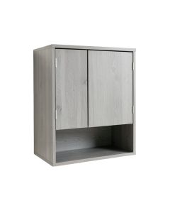Oak Arc Wall-Mounted Laundry Cabinet - Gray (synthetic illustration; no displayed measurements)