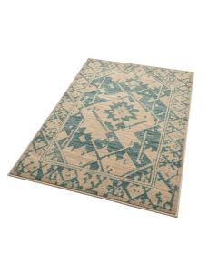 Gunter Bohemian Geometric Khaki/Teal Indoor/Outdoor Area Rug