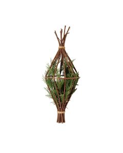 Decorative Twig And Wire Cone Pocket Wall Décor