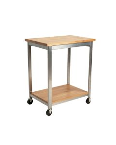 Amalie Wooden Kitchen Cart With Metal