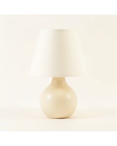 Reed Dale Table Lamp With A Plain Fabric Shade - Cream (synthetic illustration; no displayed measurements)