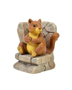 Scranton Squirrel Reading And Relaxing On Rocking Chair Garden Statue