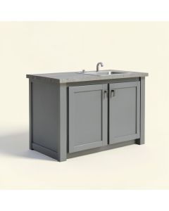 Outdoor Kitchen 6-Piece Free Standing Cabinet Set In Slate Gray (synthetic illustration; no displayed measurements)