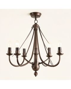 Pickensville 6 - Light Wagon Wheel Chandelier (synthetic illustration; no displayed measurements)