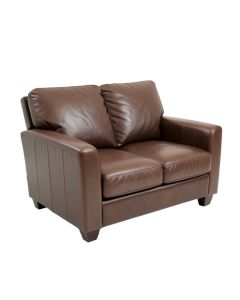 Dutson 54 '' Genuine Leather Square Arm Reclining Loveseat (synthetic illustration; no displayed measurements)