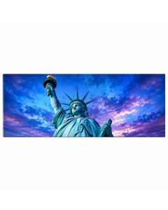 Panoramic Low Angle View Of A Statue Of Liberty