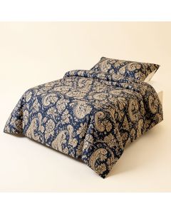 Navy Reversible Paisley Cotton Comforter Set (synthetic illustration; no displayed measurements)