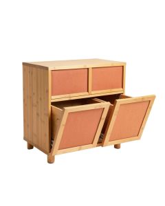 Aspen Brook Freestanding Pull-Out Hamper Cabinet - Terracotta (synthetic illustration; no displayed measurements)