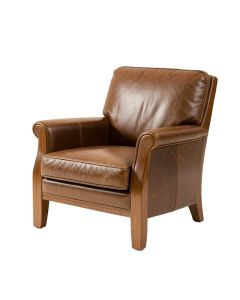 Huldah 24 '' Wide Top Grain Leather Club Chair (synthetic illustration; no displayed measurements)