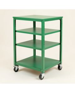 Stone Arc Empty Rolling Workshop Cart - Green (synthetic illustration; no displayed measurements)