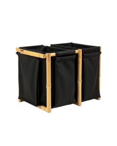Heath Crossing Laundry Sorting Station With Plain Removable Bags - Black