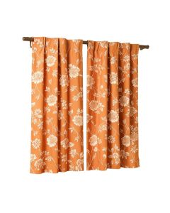 Japanese Floral Room Darkening Rod Pocket Curtain Panels
