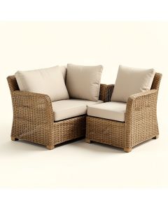 Zora Patio Sectional And Lounge Chair With Cushions (synthetic illustration; no displayed measurements)