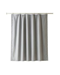 Sage Crossing Shower Curtain Hanging Flat From A Plain Rod - Gray