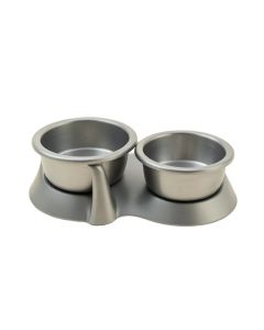 River Dale Pet Feeding Stand With Two Plain Empty Bowls - Gray (synthetic illustration; no displayed measurements)