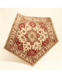 Talamantez Oriental Machine Made Power Loom Wool/Polyester Beige/Red/Brown Area Rug (synthetic illustration; no displayed measurements)
