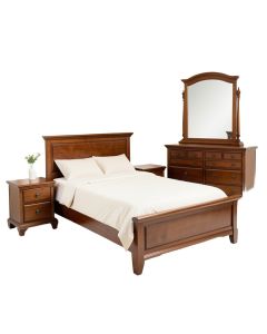 Classic Rich Brown 6 Pieces Twin Bedroom Set ( Twin Bed + Nightstand * 2+ Dresser + Chest + Mirror )