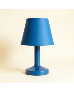 Dune Bridge Table Lamp With A Plain Fabric Shade - Blue (synthetic illustration; no displayed measurements)