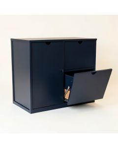 Bay Arc Freestanding Pull-Out Hamper Cabinet (synthetic illustration; no displayed measurements)