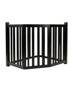 3 Panel 36 Inch Freestanding Foldable Pet Gate , Wooden Free Standing Pet Gate For Dogs , Black