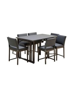 Jeiry 5 Pc Set With Cushion Dining Set , Dark Gray