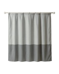 Briar Bend Shower Curtain Hanging Flat From A Plain Rod - Gray (synthetic illustration; no displayed measurements)