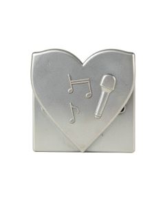 Large Heart , Musical Notes , Microphone , Sing From The Heart Text 1-Gang Duplex Outlet Wall Plate