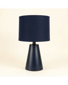 Spruce Crossing Table Lamp With A Plain Fabric Shade - Navy (synthetic illustration; no displayed measurements)