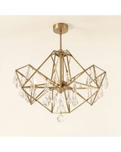 Gillespie 3 - Light Unique Geometric Chandelier With Crystal Accents (synthetic illustration; no displayed measurements)