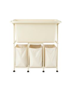 Dawn Crest Laundry Sorting Station With Plain Removable Bags - Cream