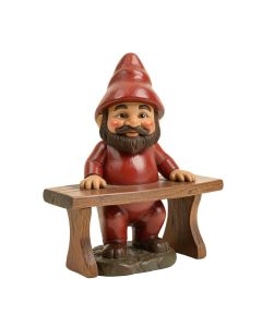 Cataleya Solar Gnome On Welcome Bench Statue