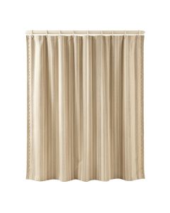 Birch Dell Shower Curtain Hanging Flat From A Plain Rod - Beige (synthetic illustration; no displayed measurements)