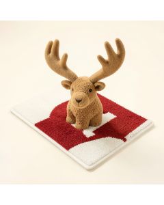 Hok Reindeer Welcome 30 '' 18 '' X Non-Slip Outdoor Door Mat (synthetic illustration; no displayed measurements)