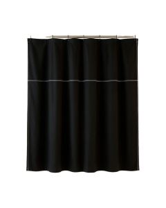 Hazel Bridge Shower Curtain Hanging Flat From A Plain Rod - Black (synthetic illustration; no displayed measurements)