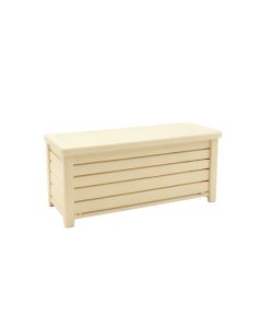Oak Crossing Narrow Outdoor Storage Bench - Ivory (synthetic illustration; no displayed measurements)