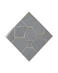 Trapezoid Random Sized Glass Mosaic Tile In Glossy Gray