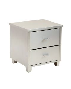 Gudruna 2 - Drawer Solid Wood Nightstand In Silver (synthetic illustration; no displayed measurements)