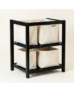 Cove Bend Laundry Sorting Station With Plain Removable Bags - Black (synthetic illustration; no displayed measurements)