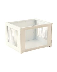 Ash Bend Empty Furniture-Style Pet Crate - White