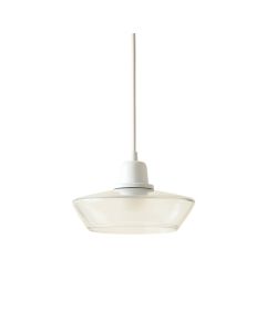 Summit Bridge Pendant Light Suspended From One Plain Cable - White (synthetic illustration; no displayed measurements)