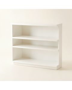Maple Arc Low Bookcase - White (synthetic illustration; no displayed measurements)