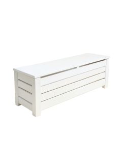 Spruce Crossing Narrow Outdoor Storage Bench - White (synthetic illustration; no displayed measurements)