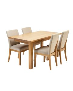 Njord Butterfly Leaf Rubberwood Solid Wood Dining Set