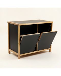 Spruce Arc Freestanding Pull-Out Hamper Cabinet - Black (synthetic illustration; no displayed measurements)