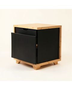 Vale Branch Freestanding Pull-Out Hamper Cabinet - Black (synthetic illustration; no displayed measurements)