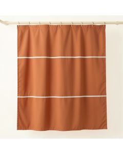 Lake Crest Shower Curtain Hanging Flat From A Plain Rod - Terracotta (synthetic illustration; no displayed measurements)