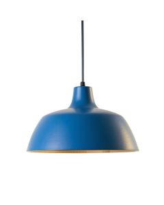 Birch Bend Pendant Light Suspended From One Plain Cable - Blue