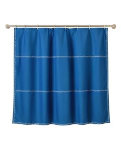 Birch Dale Shower Curtain Hanging Flat From A Plain Rod - Blue (synthetic illustration; no displayed measurements)